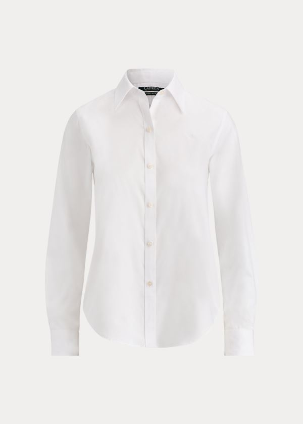 Ralph Lauren Cotton Poplin Skjorter Dame Danmark (KNZVD4093)